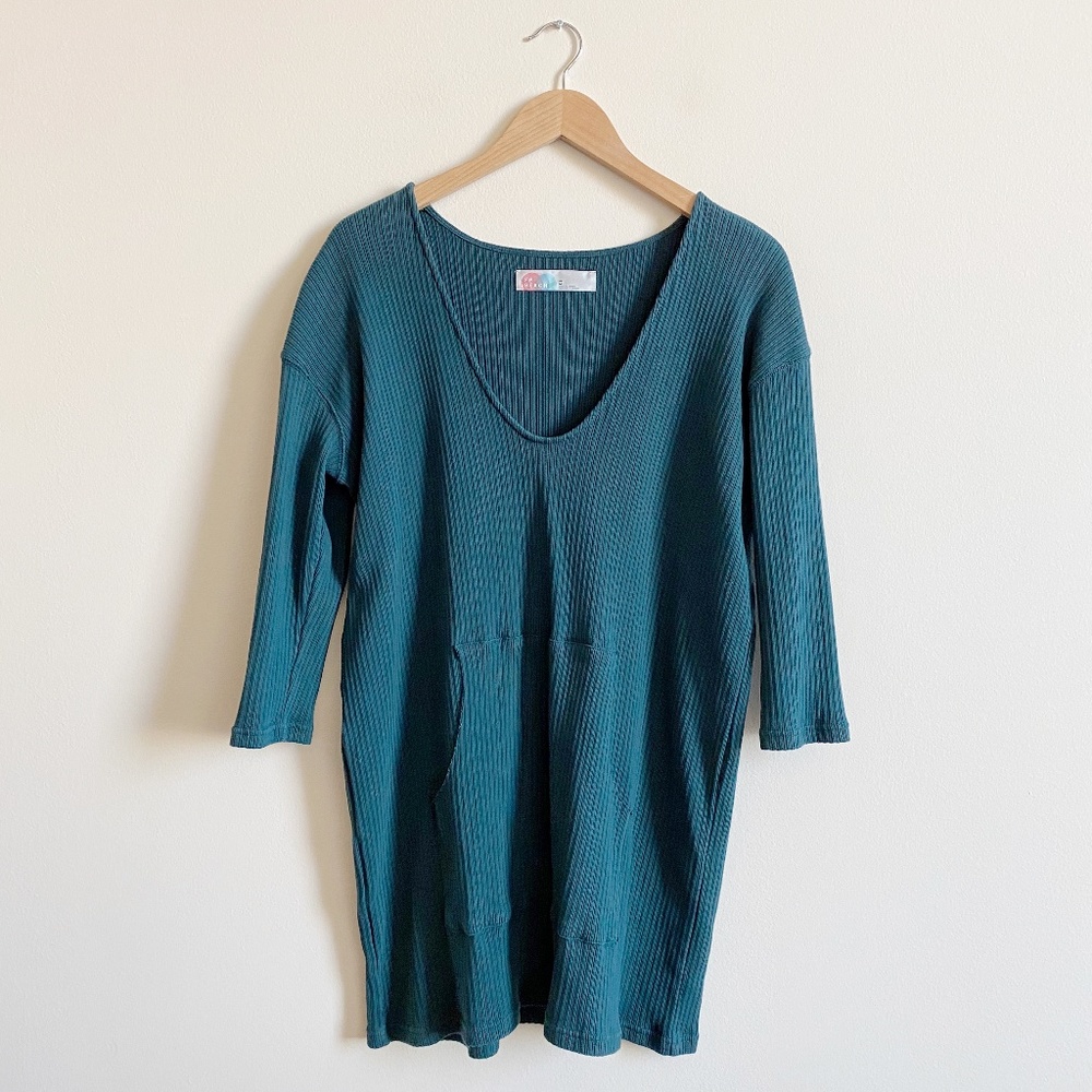 FP Beach Teal Ribbed Sweater